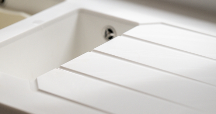 Corian Solid-Surface, Seamless, Worktop, Counter, Island, Drainer Grooves